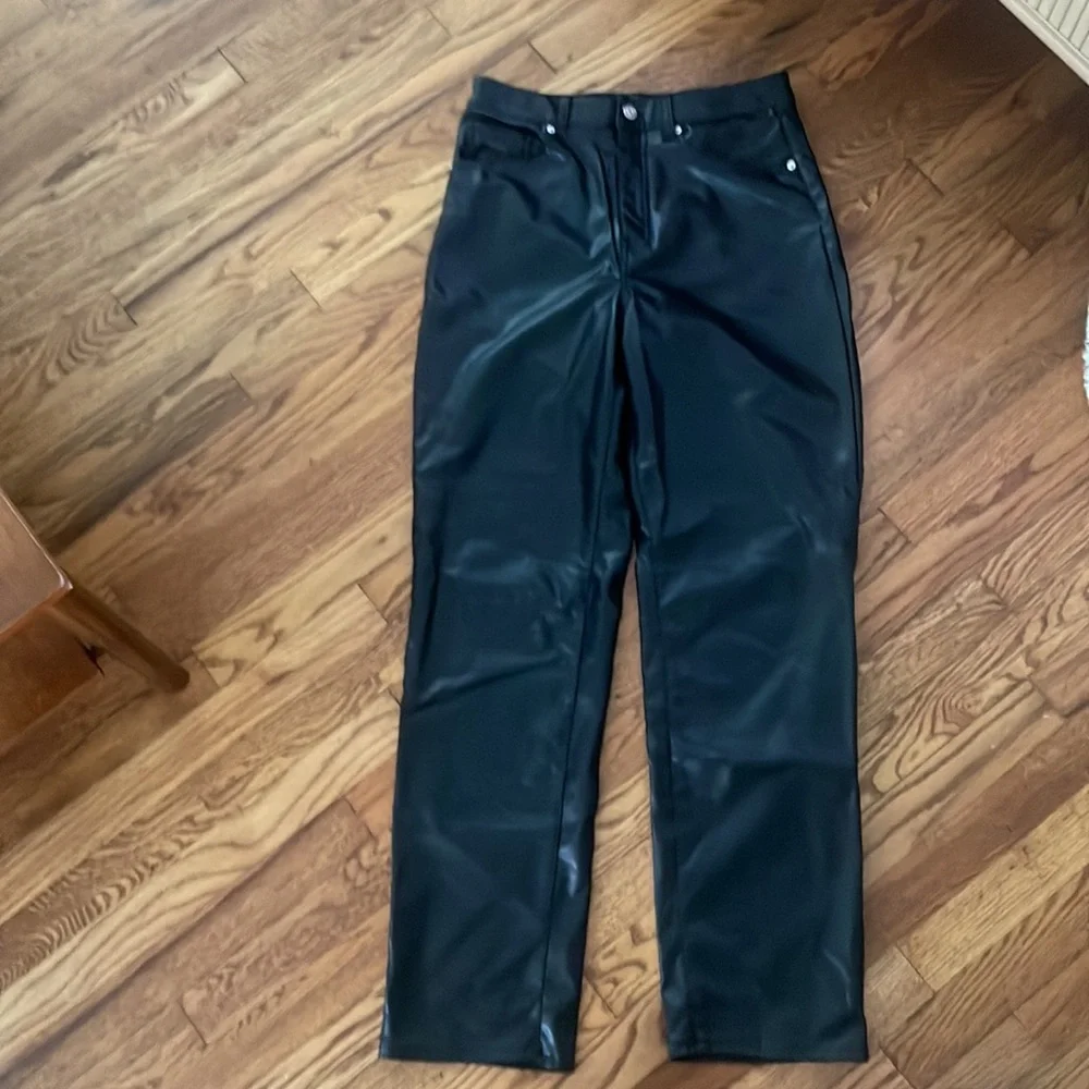 H&M Straight Faux Leather Pants - Picture 4 of 7